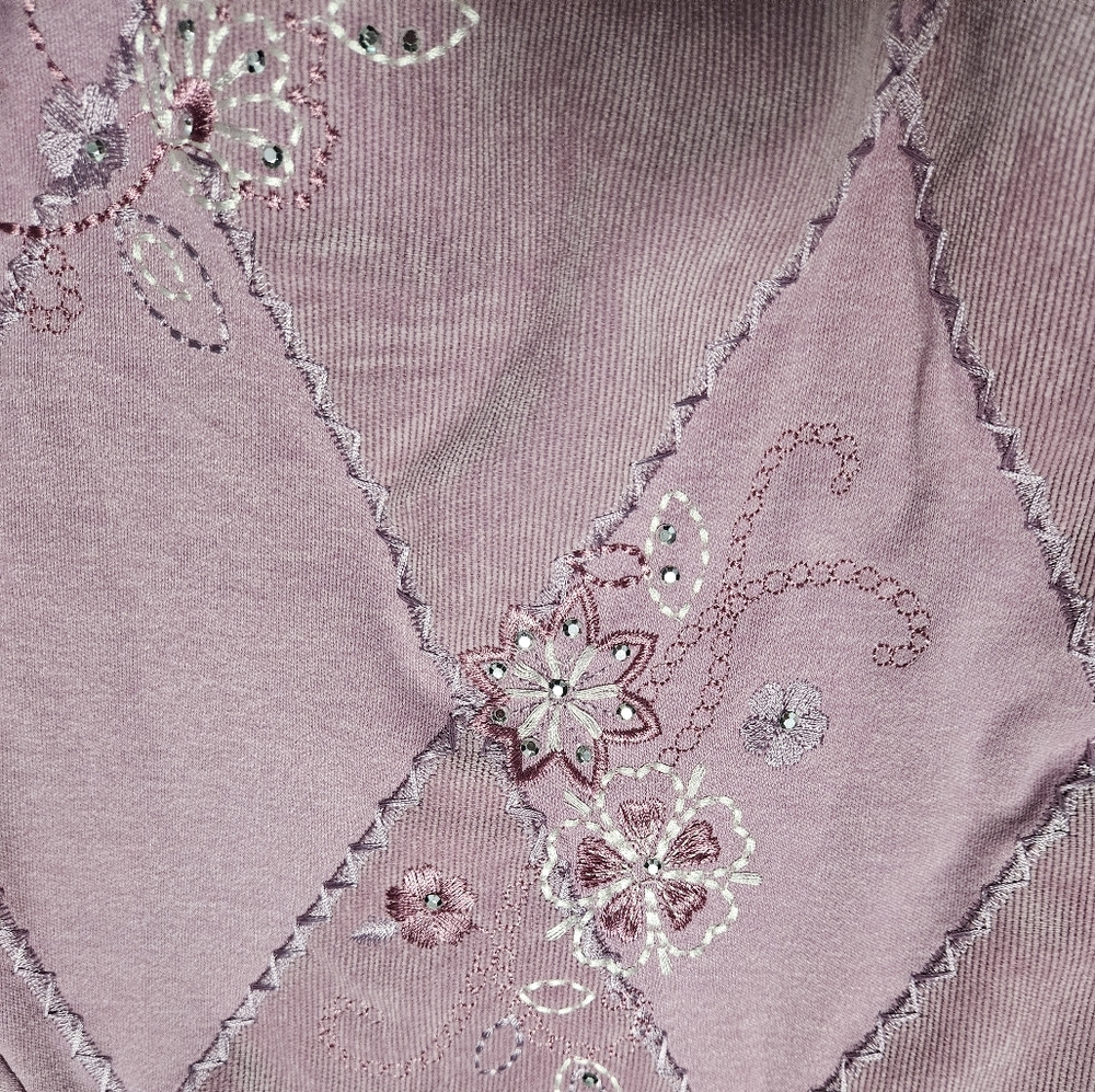 Alfred Dunner Sweatshirts 2 Available Lavender And Light Blue Embroidered
